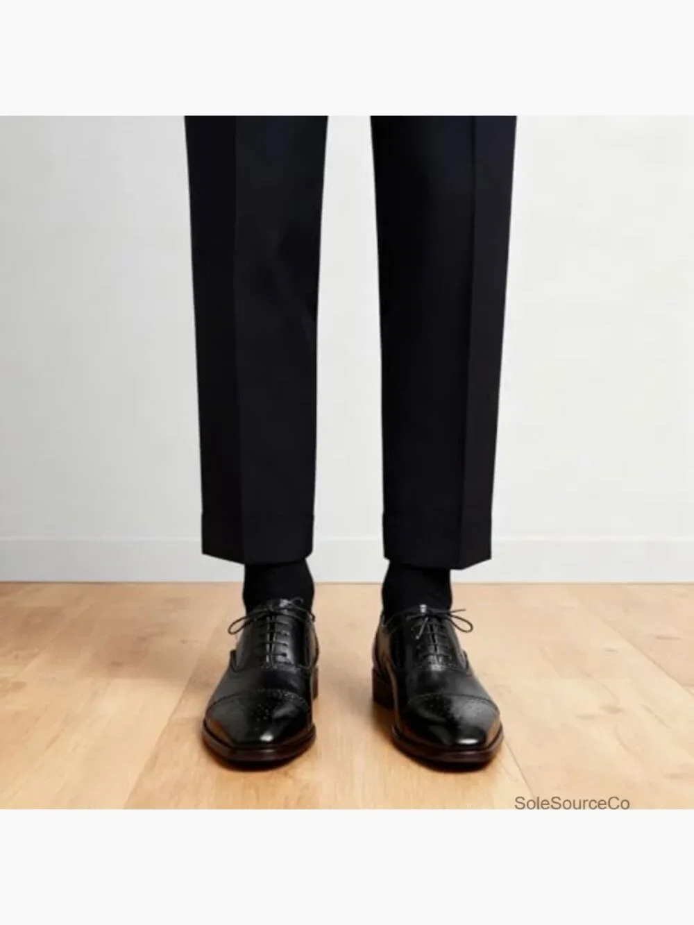 Men's Leather Lace Up Cap Toe Brogue Oxfords Dress Shoes Classic Business